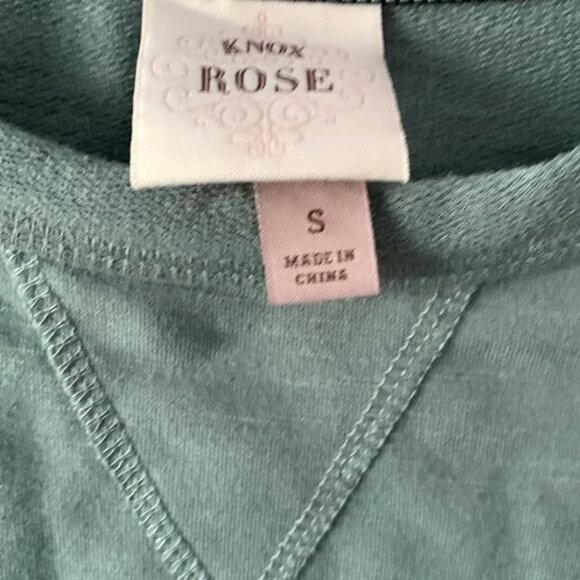 Knox Rose Embroidered Sage Green Long Sleeve Sweatshirt S - Picture 2 of 11